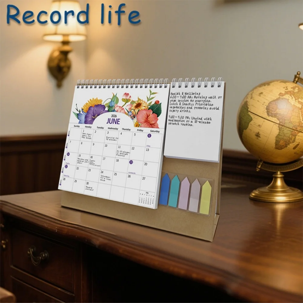 

Новый настольный календарь 2026, большой английский календарь, настольный орнамент, список дел, ежемесячный ежедневник, управление временем для домашнего офиса