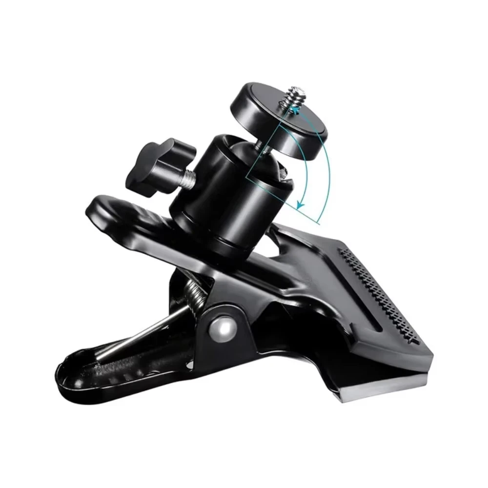 Kamera-Clip-Klemme aus Metall, Blitzhalterung mit 360-Grad-Schwenkfunktion, Fotografie-Kugelkopf, 1/4 Zoll Gewindeschraube für Kamerastativ, SLR, DSLR