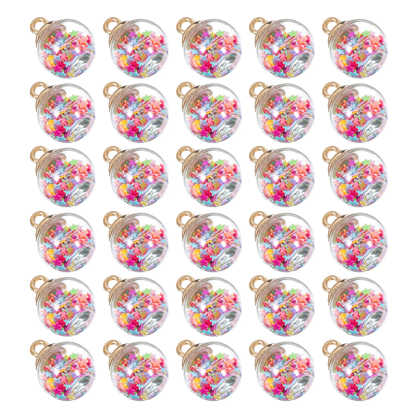 

30pcs Star Sequin Colorful Beaded Balls for Jewelry Craft Projects Christmas Decor Star Sequin Balls Accessories