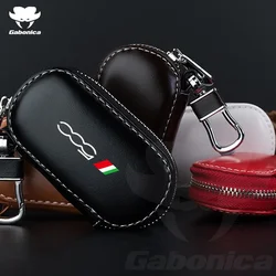 Neue Leder Auto Schlüssel Fall Klapp Fernbedienung Zipper Keychain Für Fiat 500 500C 500L 500X Shell Schutz Abdeckung Auto zubehör