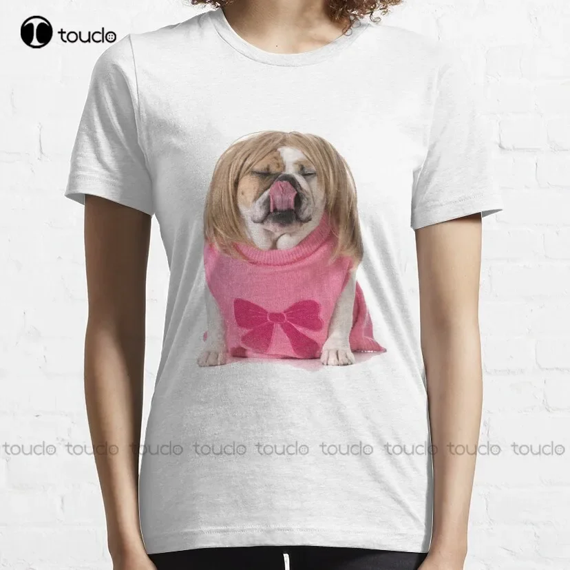 Dog With Wig Classic T-Shirt Football Shirts For Women Fashion Creative Leisure Funny Harajuku T-Shirt Breathable Cotton Unisex