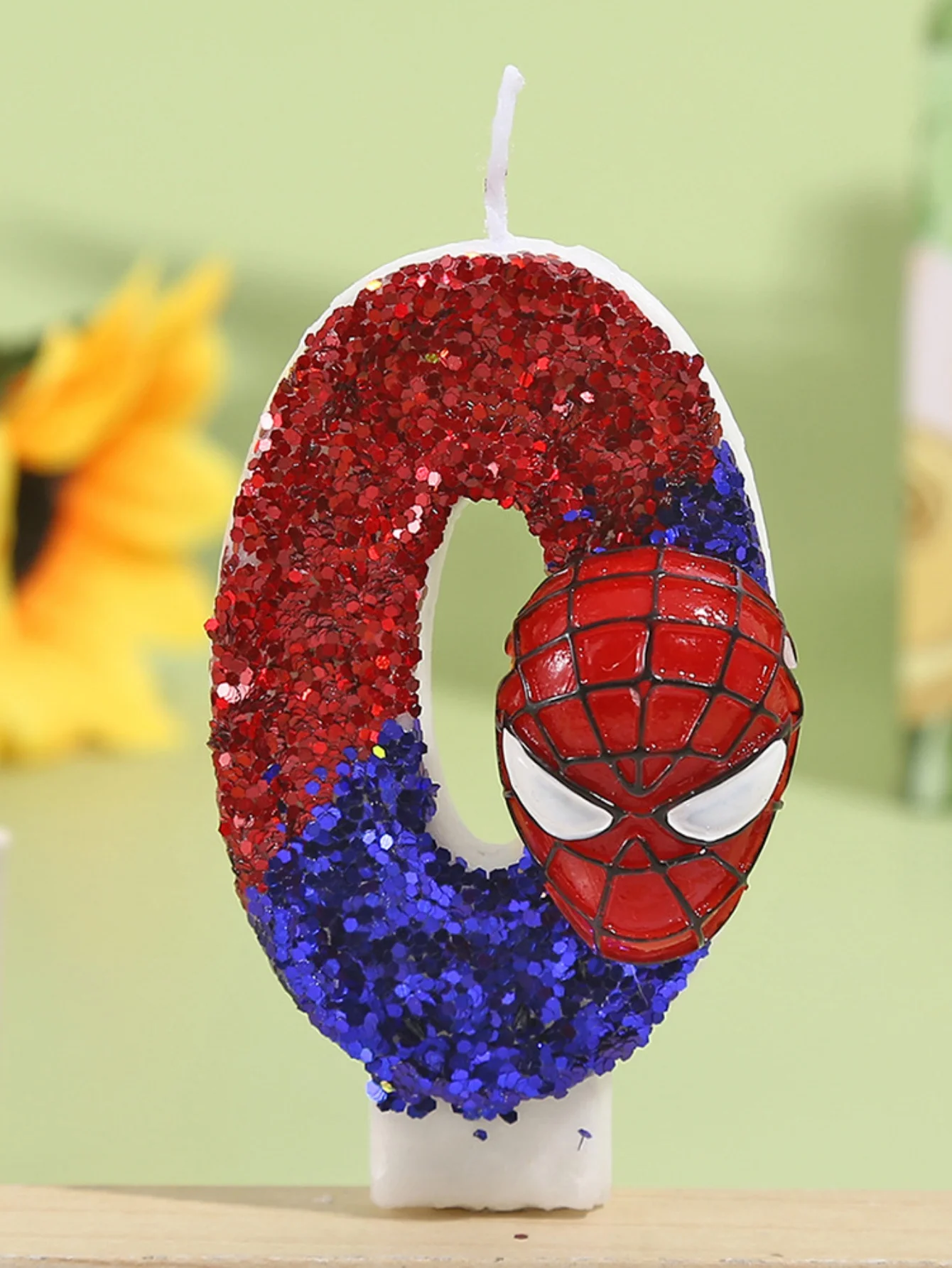 Red and Blue Spider-Man Large Head Digital Candle, Halloween and Festival Party Decoration Gift, Birthday and Anniversary Candle