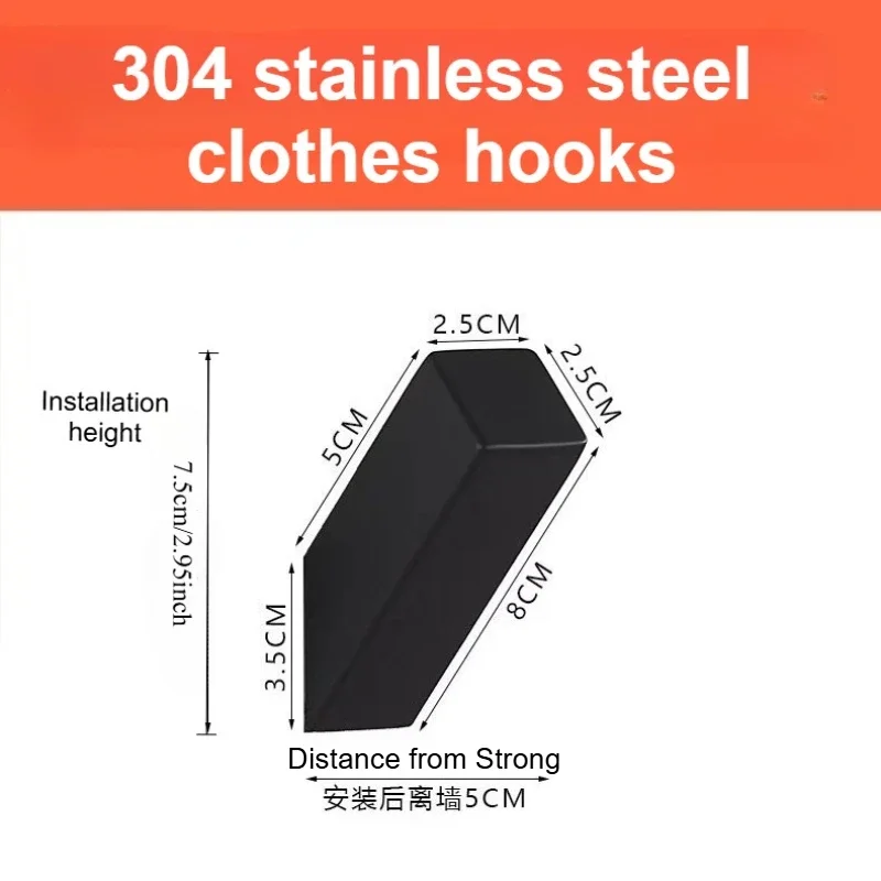 304 Stainless Steel Wall Coat Hooks Stylish Simple Design for Bathroom Toilet Wardrobee
