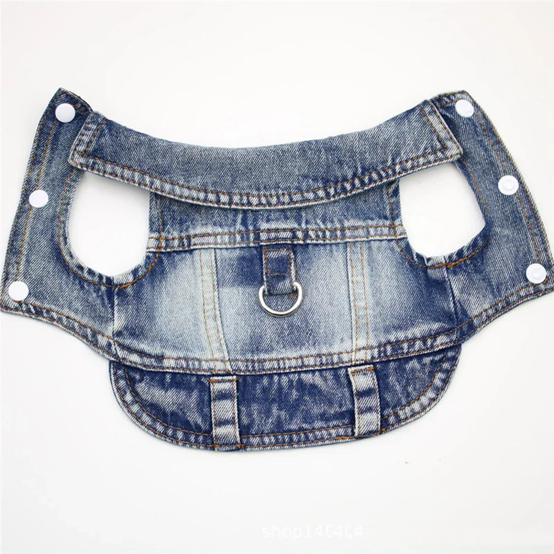 

Dog Jeans Jacket Cool Puppy Denim Dog Shirts for Small Medium Dogs Cats Lapel Harness Vests Washed Scratch Design Dog Clothes