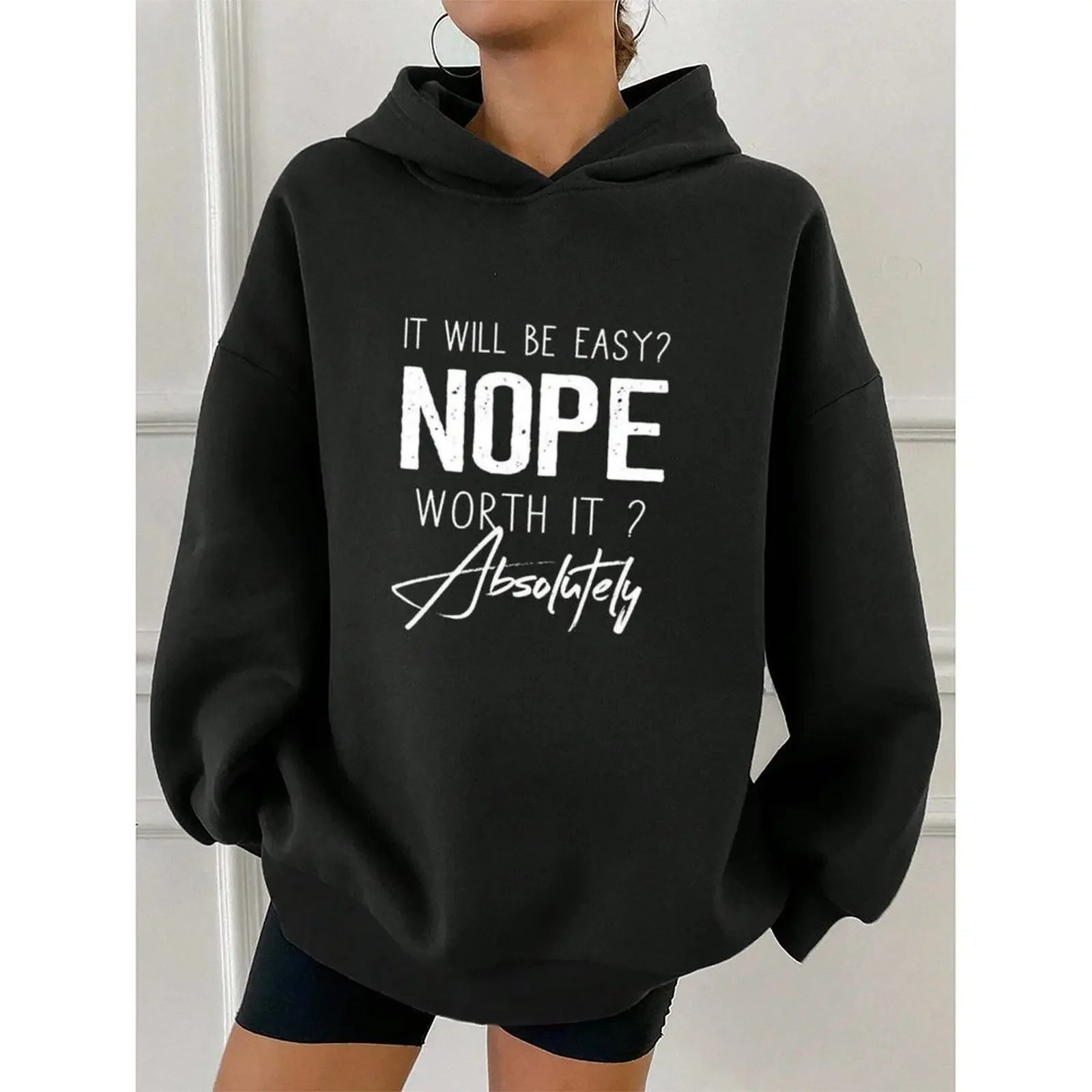 

Women's Sweater Hoodies Sweatshirts Velvet Winter Casual Spray-painted Print Colorful Long Sleeve Pullovers Autumn Woman Clothes