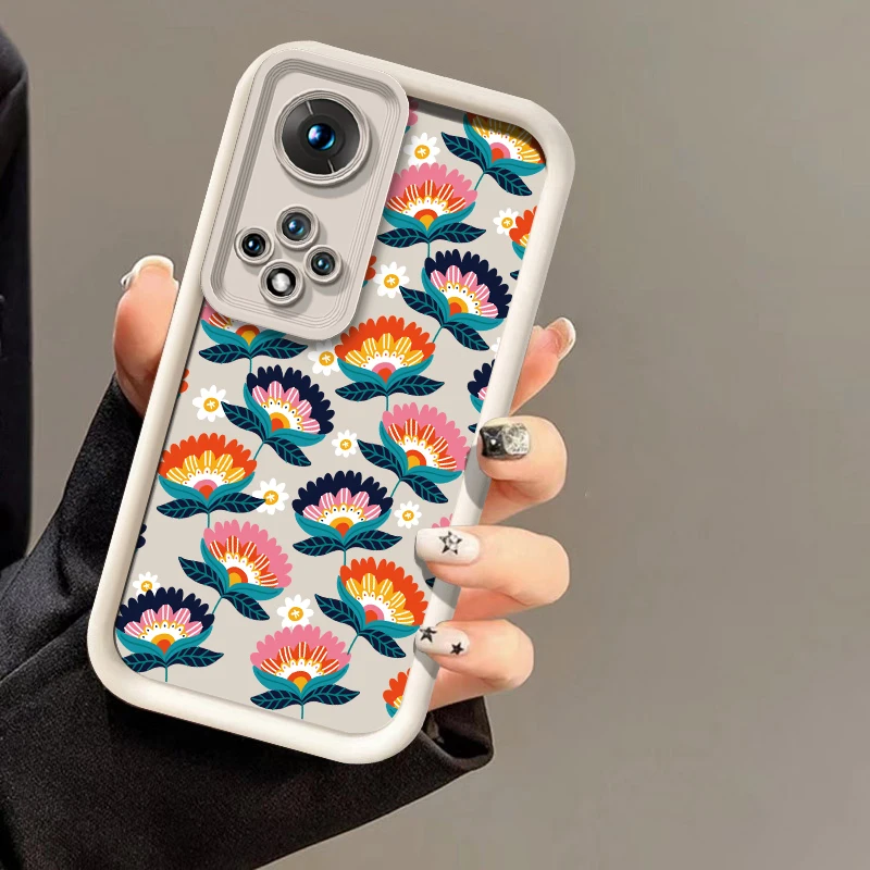 

Honor 600 Lite Luxury Shockproof Phone Case For Huawei Honor 400 Smart 70 50 SE 20 300 Pro 200 90 Lite Flower Print Soft Cover