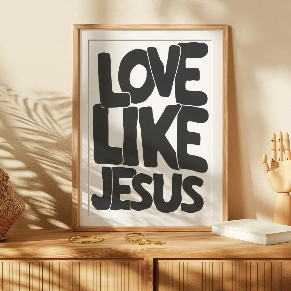 Modern Christian Wall Decor, Love Like Jesus Christian Poster Retro Christian WallArt, Christian Gifts Digital Art, Printable De