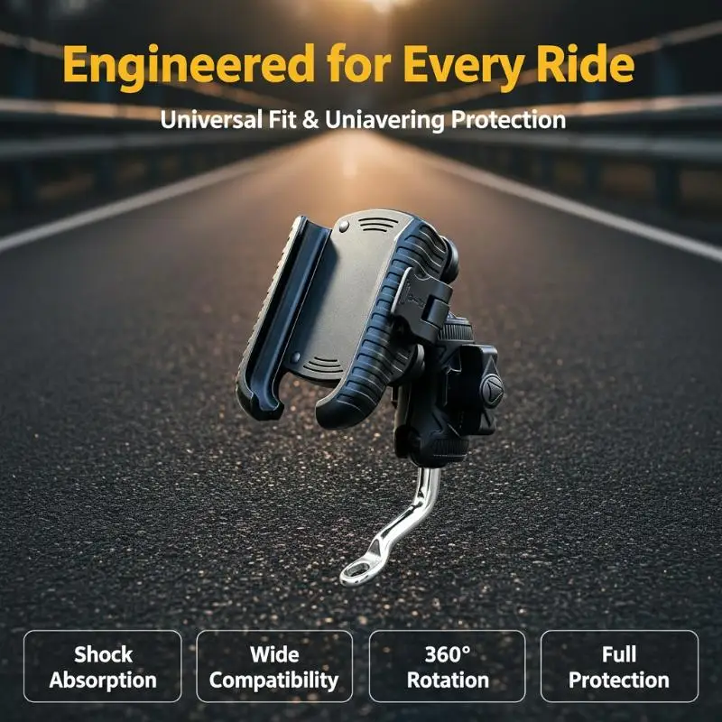 Universal Shockproof Phone Holder For Bike Motorcycle Handlebar Bicycle Mount Bracket For Road Mountain Riding Bike
