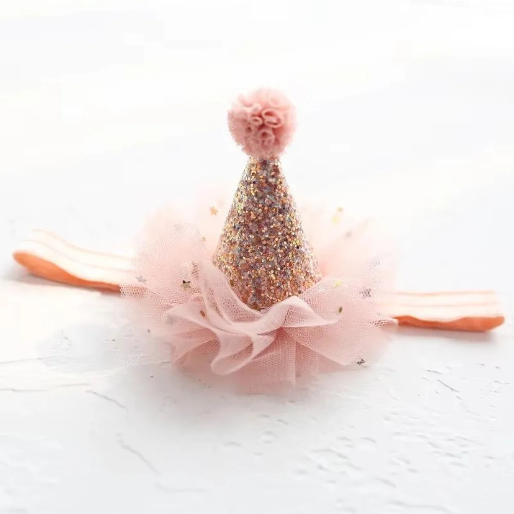 Glitter Birthday Hat Hair Accessories Sparkling Sequin Lace Headband Hairclip Colorful Party Hat Birthday Party Props
