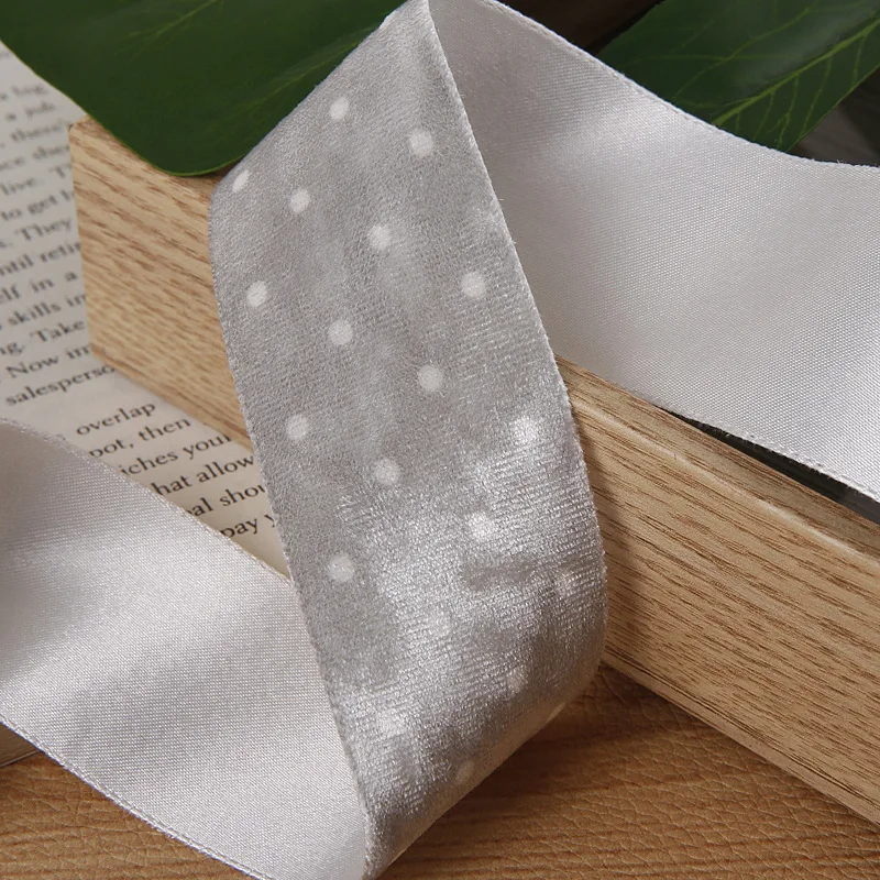 25mm 38mm Polka Dot Velvet Ribbon Korean Single-Sided Ribbon for DIY Hair Bow Hair Handmade Crafts Gift Wrapping Clothing Decor