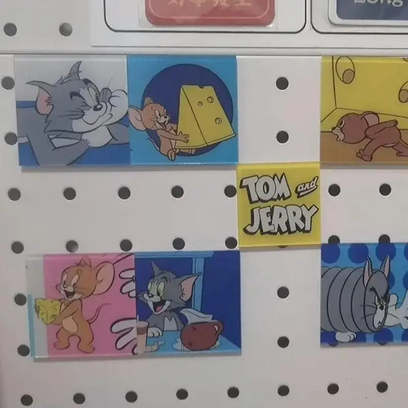 16PCS Kawaii Tom and Jerry Magnetic Refrigerator Sticker Acrylic Decoration Refrigerator Magnets Magnetic Stickers Gift For Girl