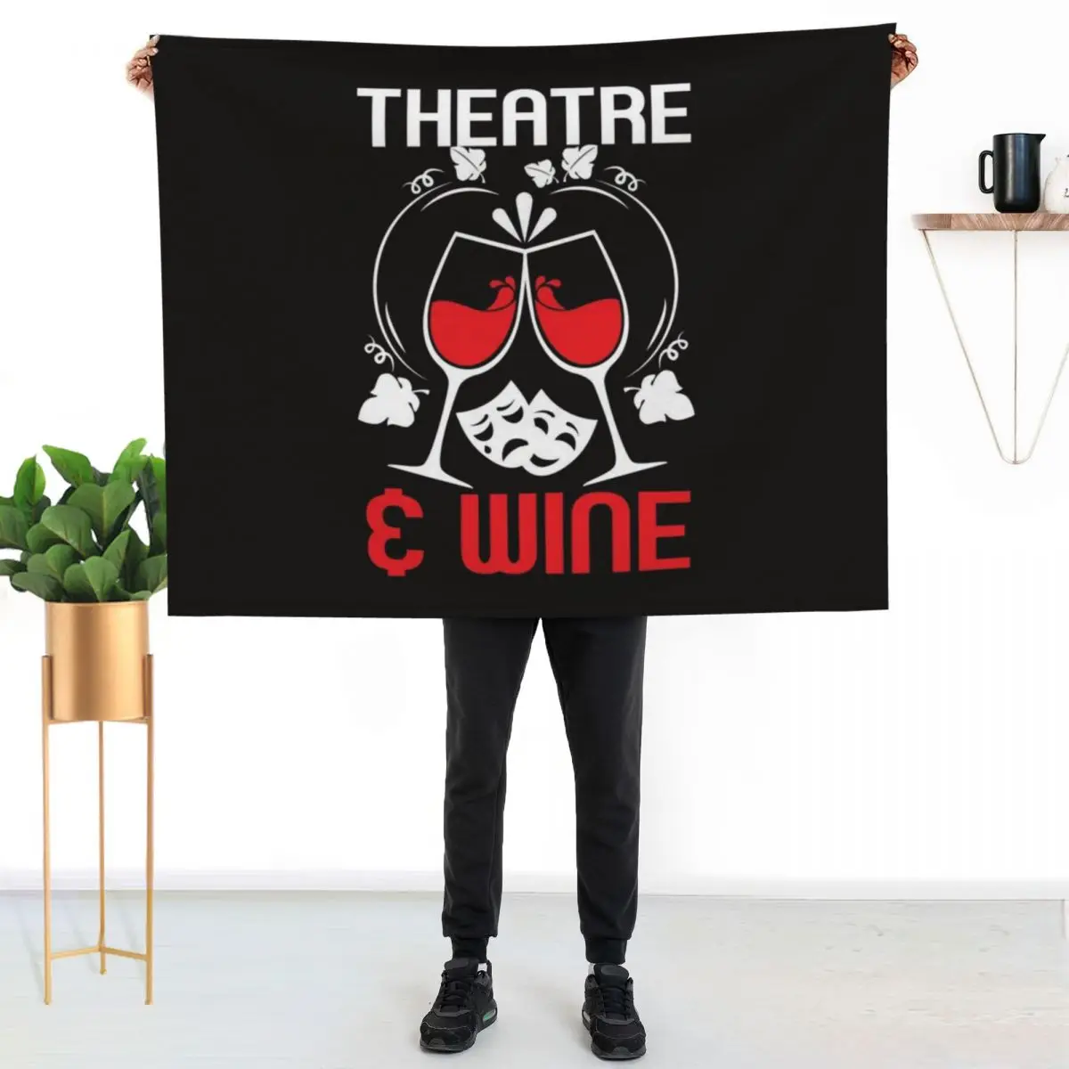 Theatre Geek Fan Wine Lover Drama Acting Actor Actress Show Throw Blanket Cute halloween For Baby Hairys Plaid Blankets