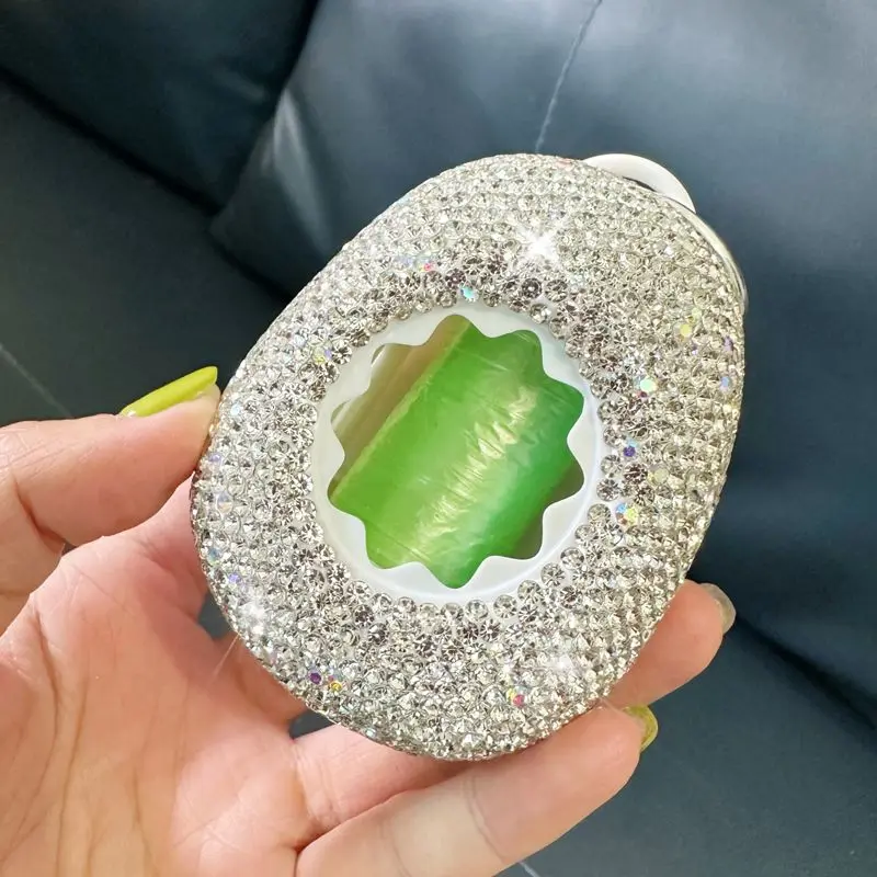 Rhinestone Dog Poop Bag Holder mini Pet Poop Bag Dispenser Cat Clean Accessories Outdoor Dog Walking Toilet Picking Garbage Bag