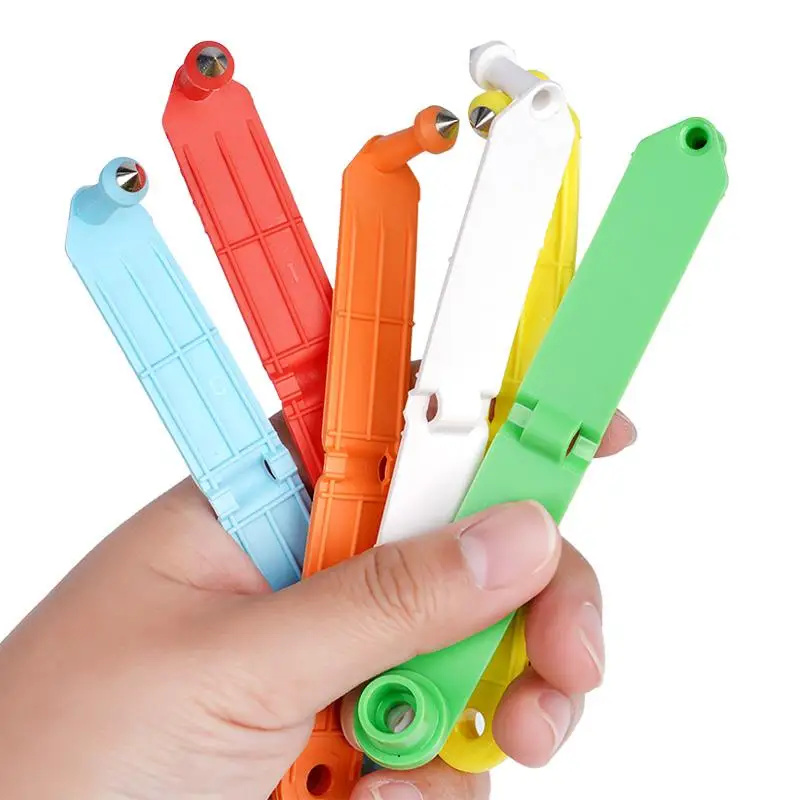 علامة أذن الأغنام بدون شخصية قطعة واحدة لوحة رقم أذن الأغنام الماشية مزرعة الدواجن علامات تحديد الحيوان 10 قطعة #4