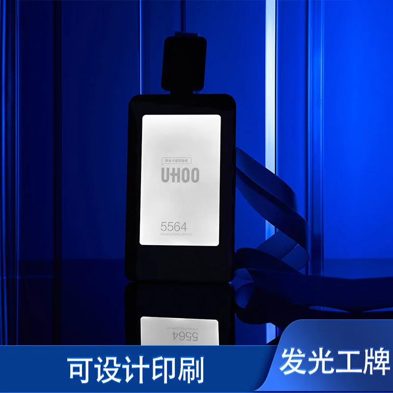 

Custom. Luminous ID Card Cover Evening Shows and Night Clubs Substitute Driving Flash Led Badge Student Bus Card Cover Name