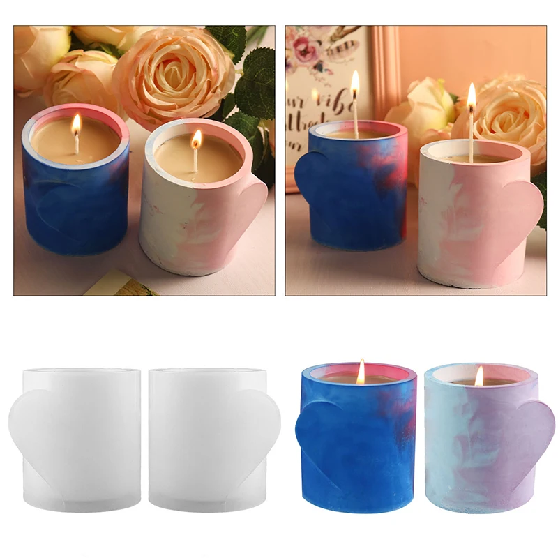 Combination Love Pen Container Epoxy Resin Mold DIY Goods Container Candle Holder Mold for Valentines Gift Jewelry Making