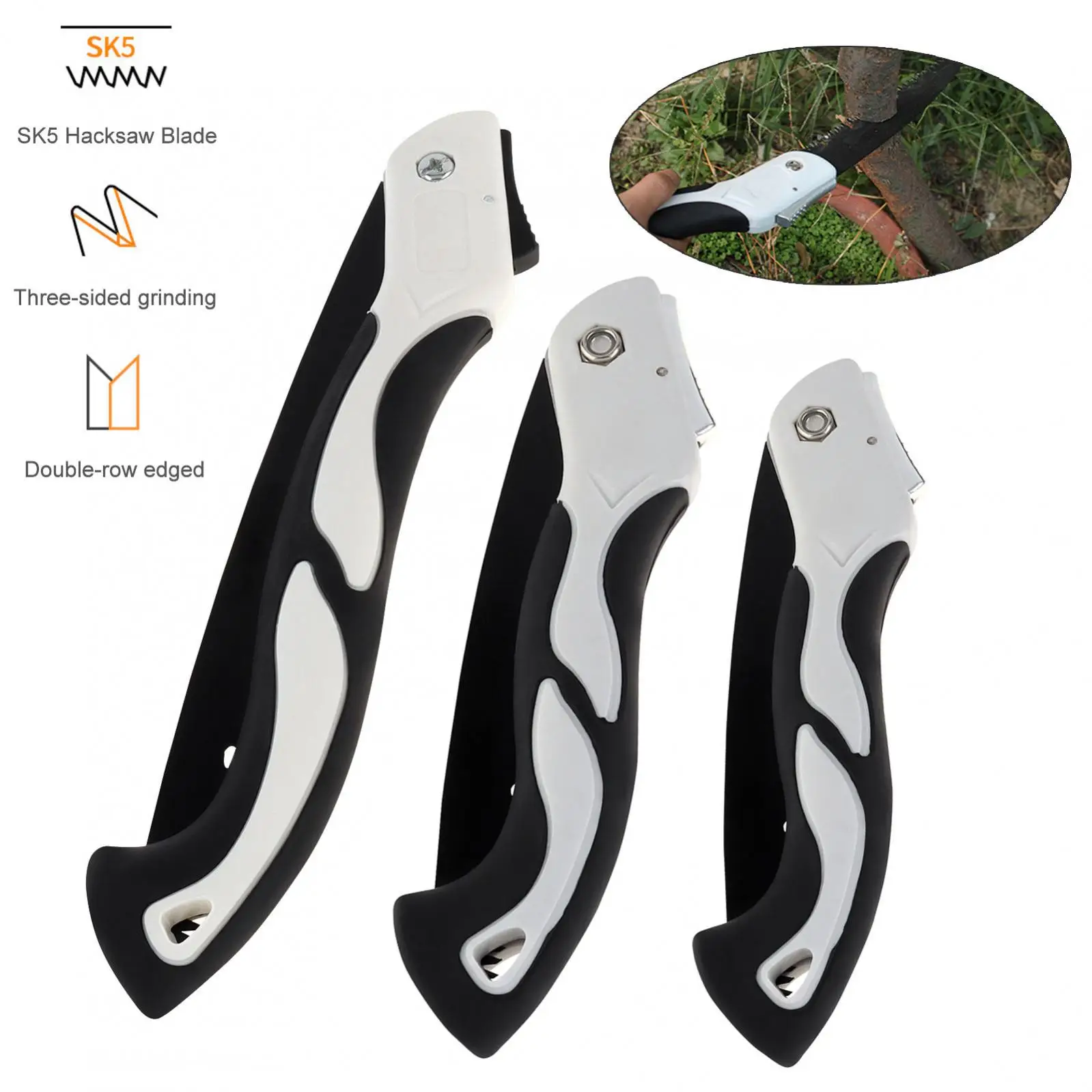 405mm 460mm 530mm Folding Hand Saw SK5 Steel Blade Soft Rubber Handle Foldable Sharp for Woodwork Household Cutting Tool DIY