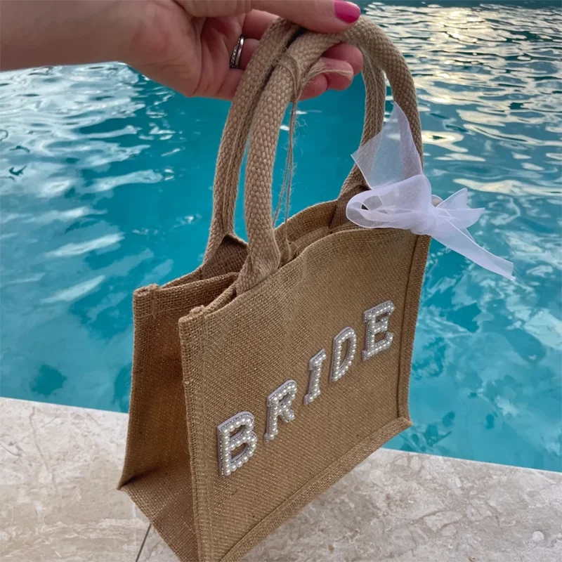 Bride Honeymoon Tote Beach Bag Bridal Shower Gift Bag for Bride To Be Gift Hen Wedding Decoration Bachelorette Party Supplies view 5