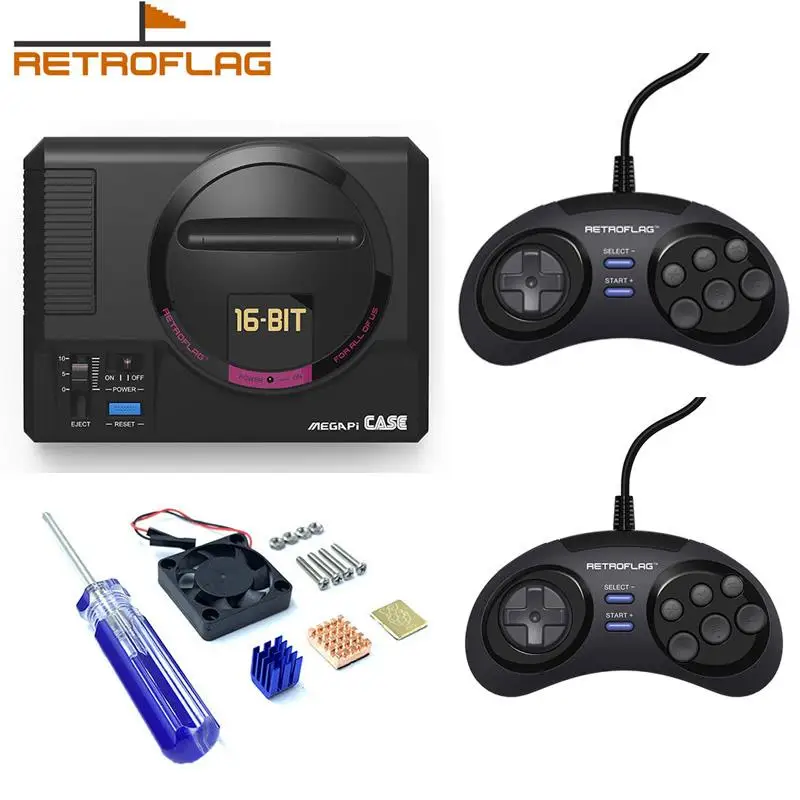 New Retroflag MEGAPi Case with Classic Wired USB Gamepad Game Controller Functional Button for Raspberry Pi 3 B Plus (3B+) / 3B