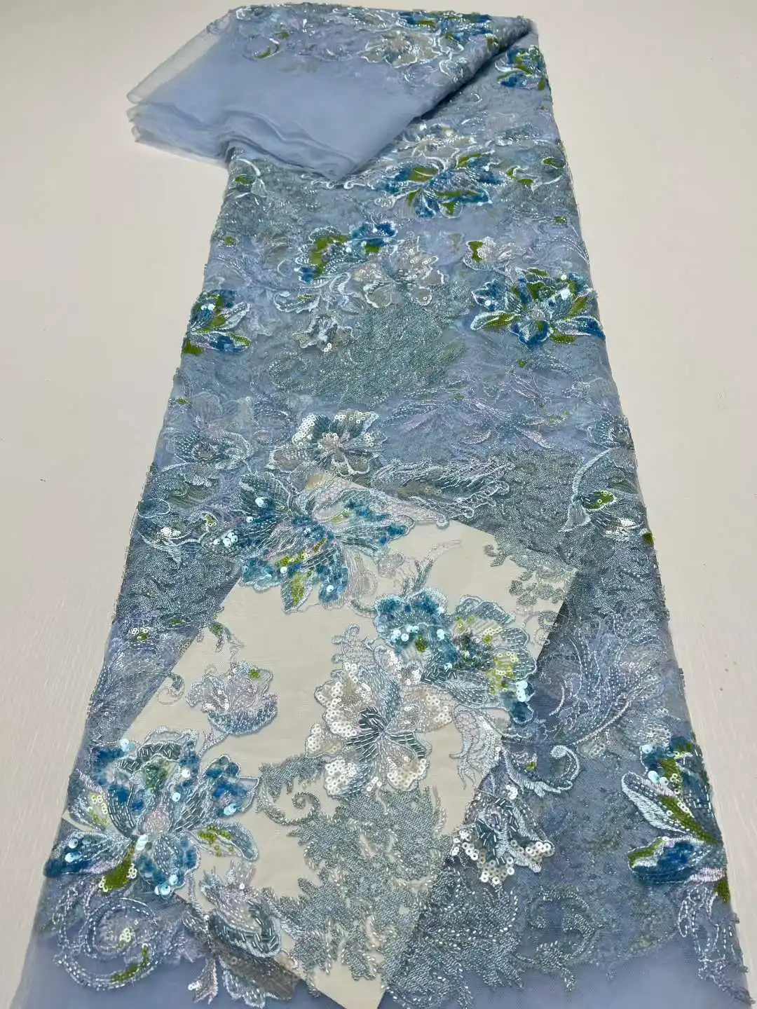 

Африканская кружевная ткань с блестками, высокое качество, нигерийский французский тюль, расшитый бисером для шитья свадебных платьев