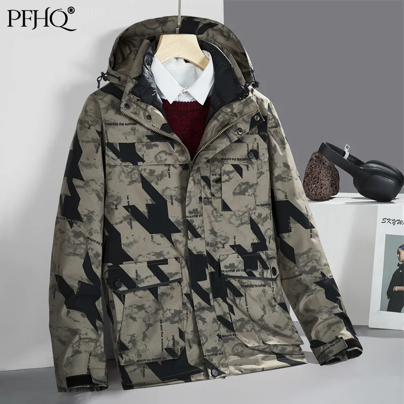 

Windbreaker Men's 2-piece Down Liner Waterproof Clothing Tactical Ski Winter Mountaineering Streetwear Coat Jackets 21Q1215