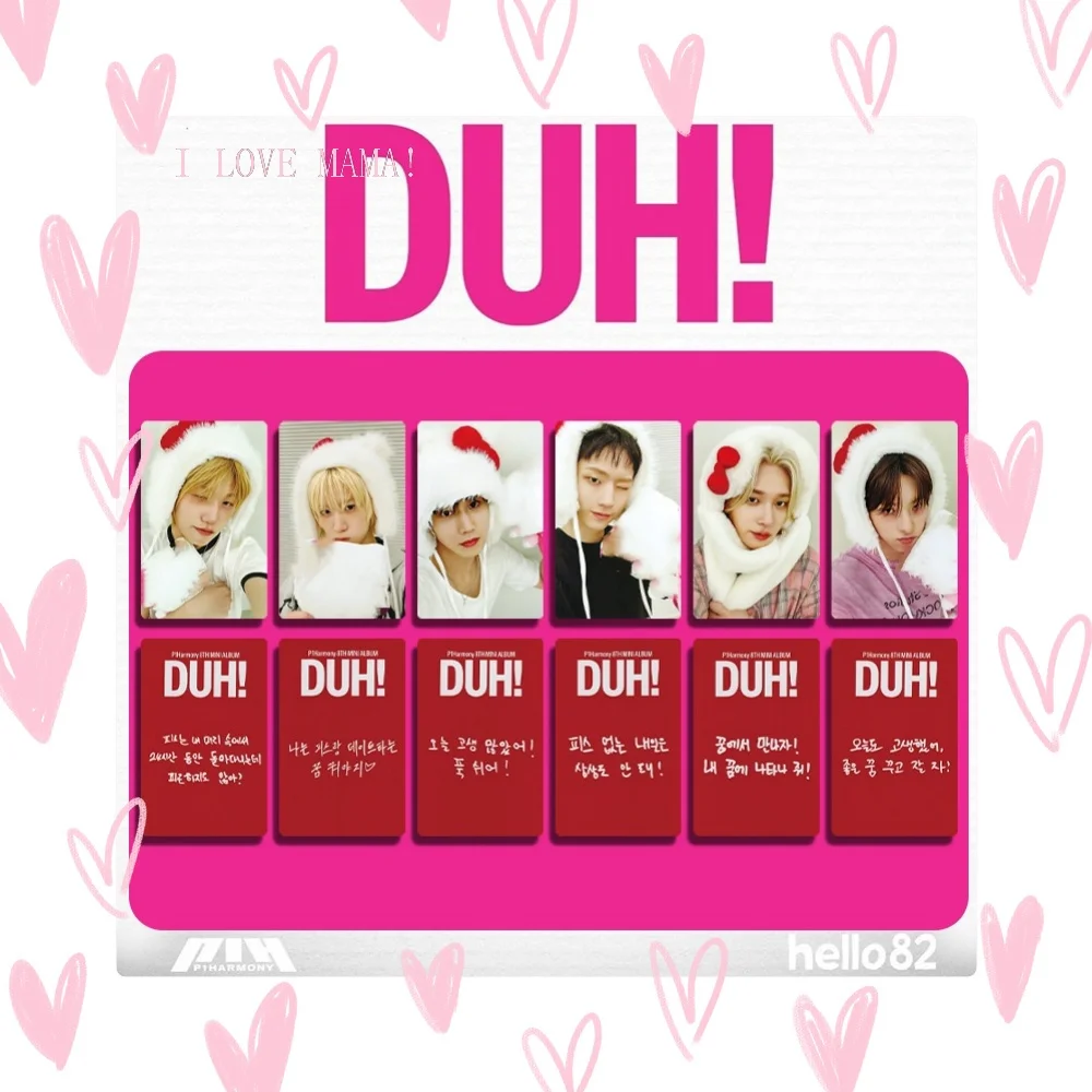 Kpop P1Harmony Album DUH Photocards AM Signature Card Speical LOMO Card JONGSEOB KEEHO THEO INTAK SOUL Fans Collection Gift