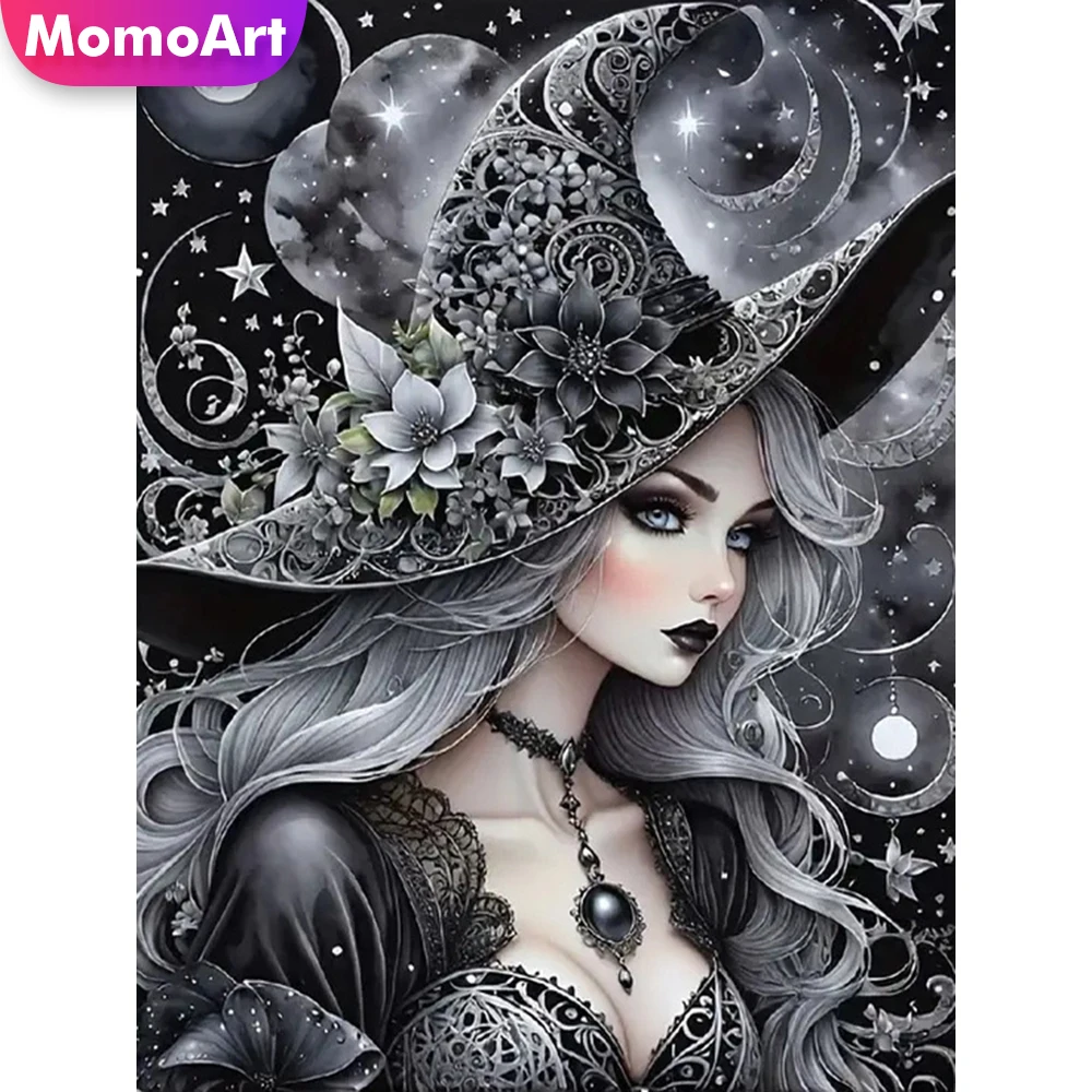 Momoart Neue Ankunft DIY Diamant Malerei Frau Porträt Bild von Strass Diamant Mosaik Hexe Stickerei Wand Dekor