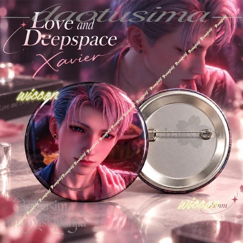 Anime Game Love And Deepspace Tinplate Badge 58mm Handmade Creative Brooch Pin Xavier Lapel Pin Clothing Gift Accessory Decor