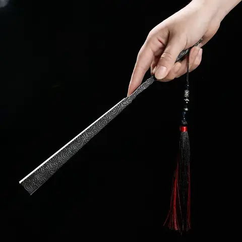 Xiangyun 금속 접는 팬 고대 스타일 공예 알루미늄 합금 팬 바디 증거 비 티타늄 합금 팬 선물