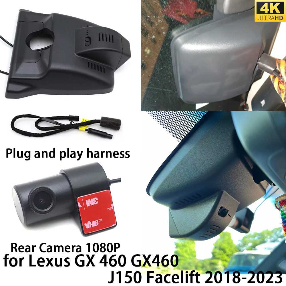 for Toyota 4Runner N280 2021 2022 2023 2024 2025 4K DVR Dash Cam OEM Front Rear Camera Video Recorder Night Vision Wifi 2160P