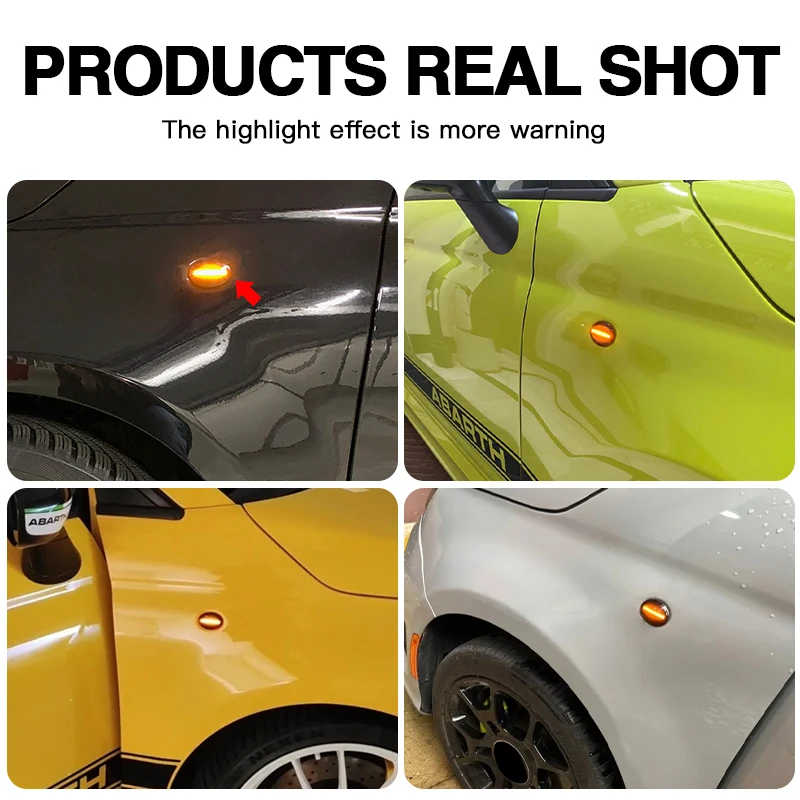 2Pcs Side Marker Light Turn Signal For FIAT 500 500C 500L LED Dynamic T10 Lamps For Abarth 500 595 695 Car Accessories 51823092 view 4