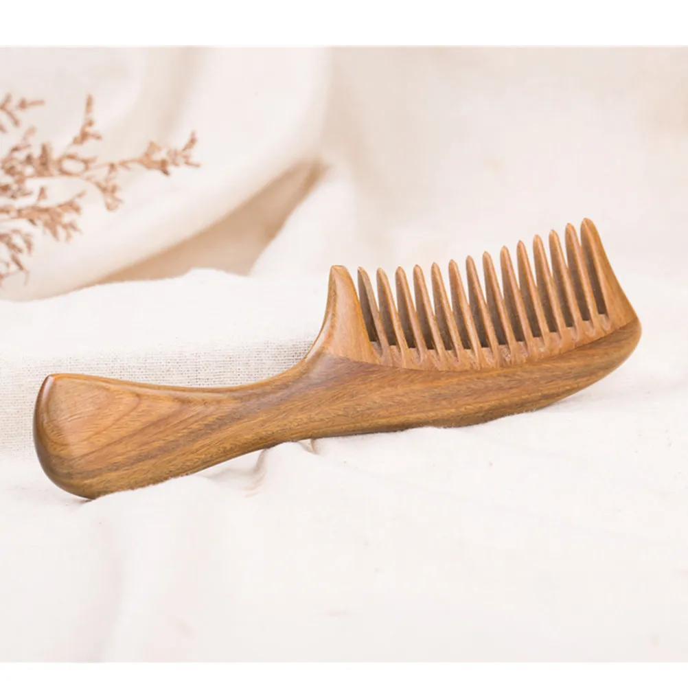 Wide Tooth Sandalwood Comb for Women Natural Wood Hair Comb Massage Scalp Lightweight Portable Detangler Hair Styling Tool