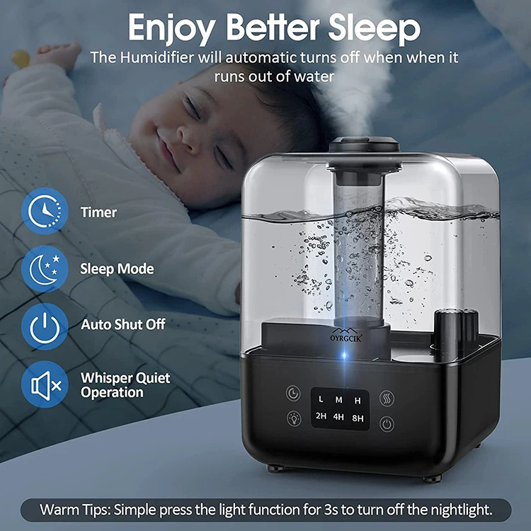 Merca H2o العلوي ملء التحكم الرقمي رائحة مصباح ليد كول ميست الطفل المرطب المنزل مرطبات الهواء بالموجات فوق الصوتية