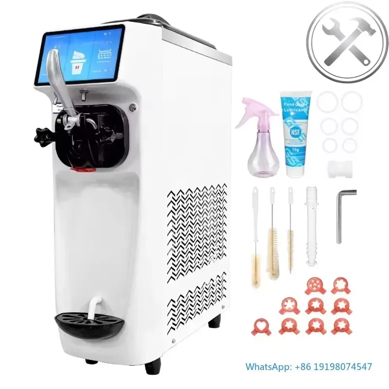 Commercial Soft Serve Ice Cream Machine 5.5/8.2 Gallon/Hour Pre-Cooling Auto Clean LCD Screen