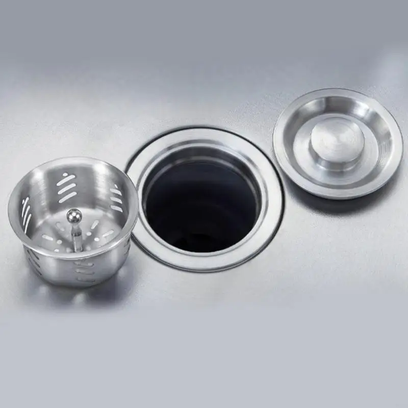  2PCS Kitchen Sink Strainer Basket Set for Drain Hole Stainless Steel Materials