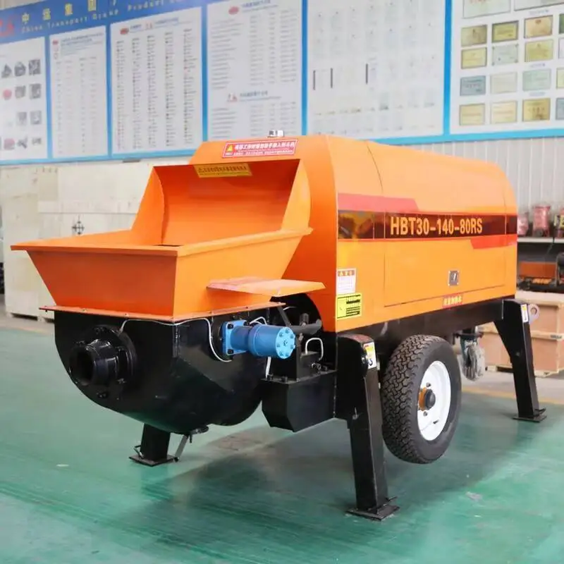Portable Construction Mobile Mini Conveying Pumping Diesel Electric Trailer Mounted Transfer Cement Mortar Spray Hine Truck - Hy view 5