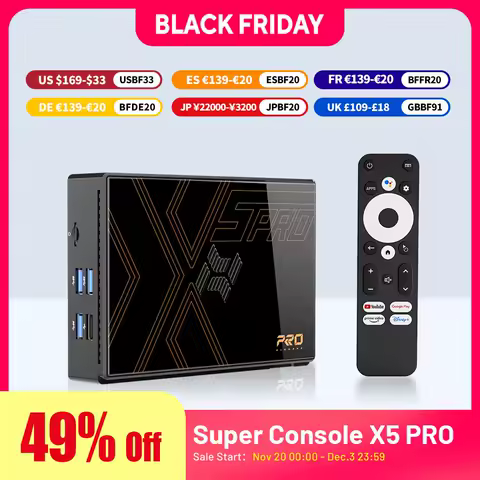 Super Console X5Pro Smart TV Box With Android TV12 8K@60FPS 4K@120PFS 8G+64G 2.4G &amp; 5G Dual Wifi 1000M Ethernet HD Movie Player