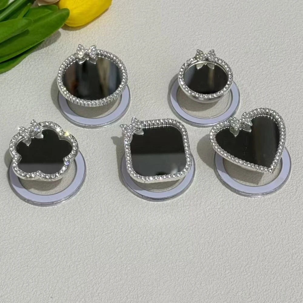 

Милое девчачье сердце, креативная зеркальная подставка для макияжа, магнитная наклейка на спинку с милым котом, универсальная