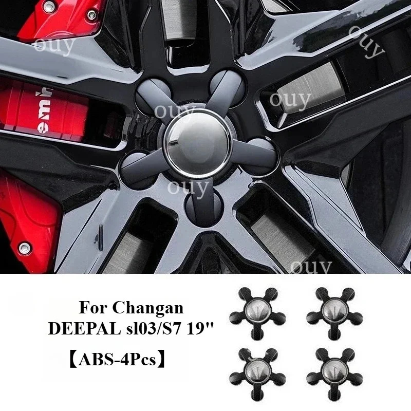 Fit for Changan Deepal SL03 S7 S07 4Pcs Five-claw Wheel Hub Caps ABS Anti-dirty Protection Cover Car Tire Hub Cap Accessories