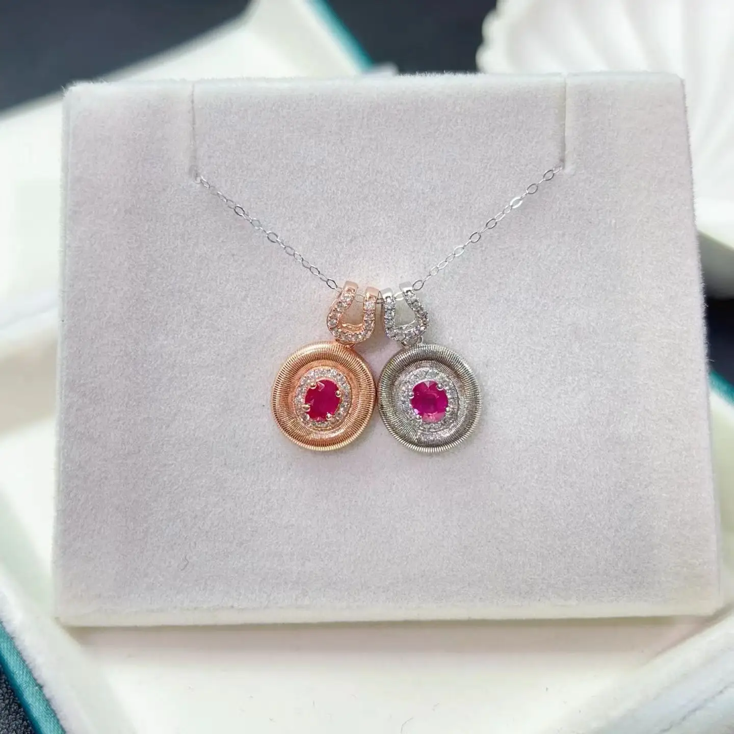 Classic Myanmar Ruby Pendant for Office Woman 4mm*5mm Natural Ruby Necklace Pendant 925 Silver Gemstone Jewelry