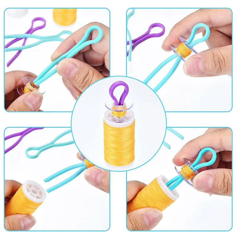 20Pcs/set Sewing Bobbin Clips Colorful Long Thread Clip Spool Storage Holder Bobbin Sewing Clips Tools DIY Sewing Accessories