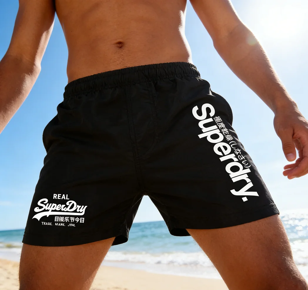 Brazilian Style Swim Trunks Elastic Waist Oversized Quick Dry Beach Shorts for Basketball Volleyball Loose Fit