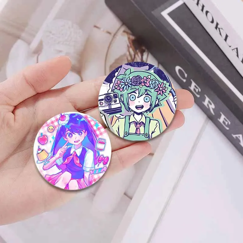 Game Omori Sunny and Mewo Round Brooch Creative Clothes Backpack Accessories Cartoon Funny Soft Button Pins Enamel Badge Jewelry