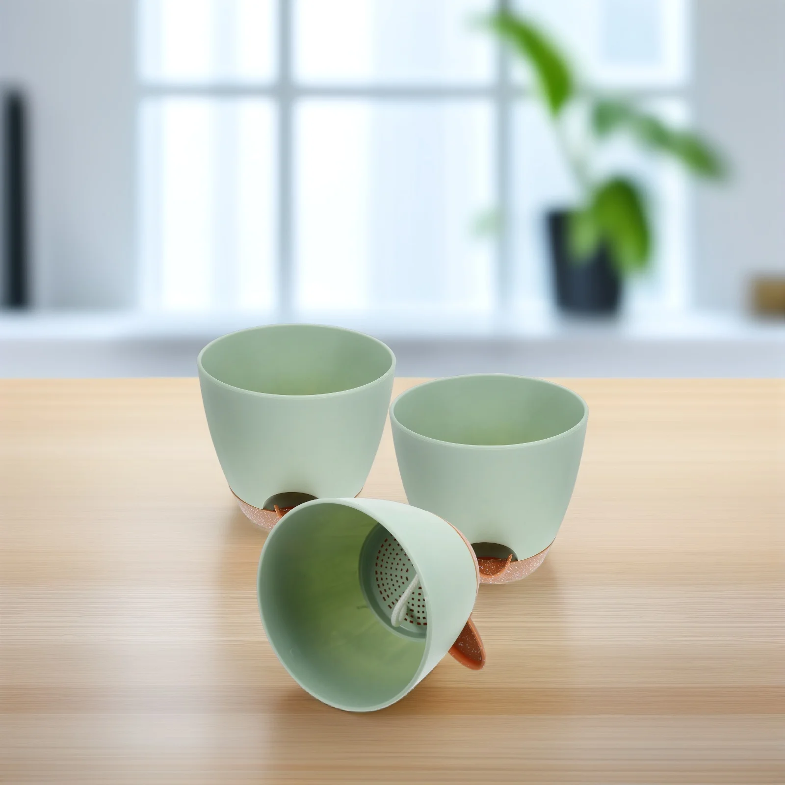 

3 Pcs Automatic Water Absorbent Flower Pot Self Watering Planter Decorative Succulent Pots Planters Garden