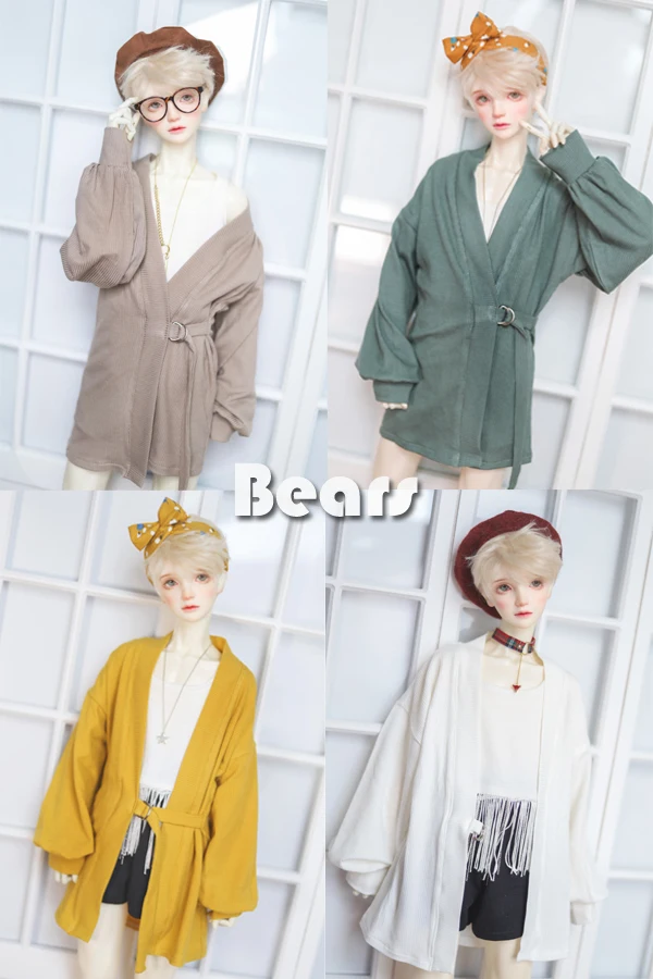 BJD Doll Clothes Tops Lazy Modal Striped Cardigan Coat For 1/3 1/4 BJD SD DD MSD MDD SD10 SD13 SD17 POPO68 Uncle SSDF ID75 Doll