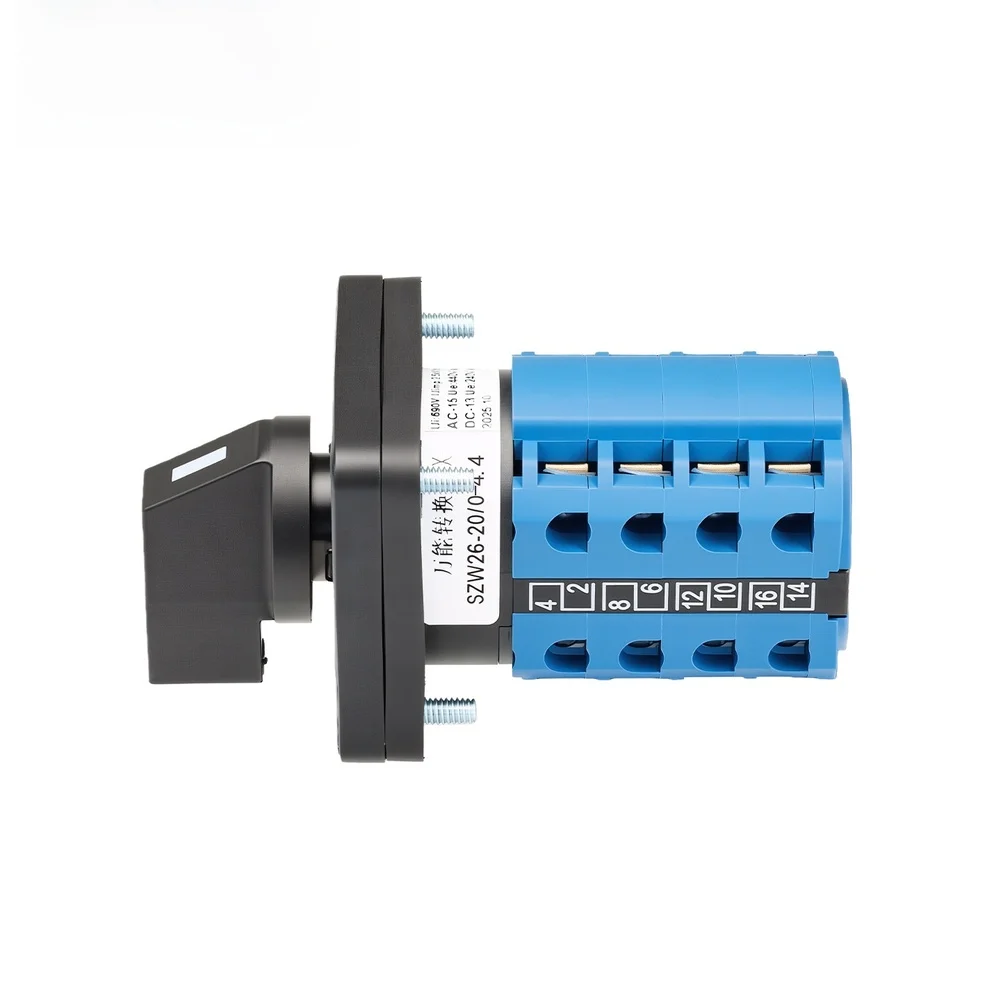 20A 0-1-2-3-4 Five Position Rotary Cam Changeover Switch AC440V DC240V Flame Retardant Shell For Industrial Electrical Control P