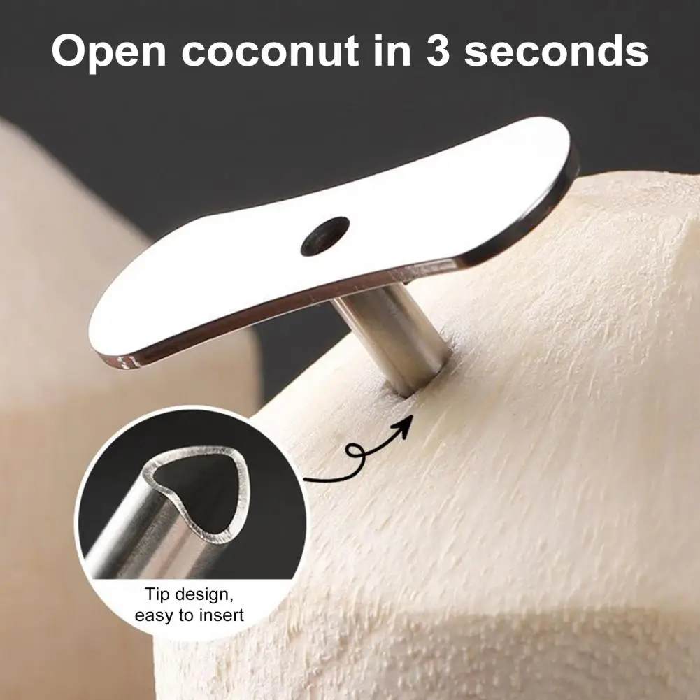 Easy-to-use Coconut Hole Maker Efficient Coconut Hole Puncher Stainless Steel Coconut Opener Tool for Young White for Kitchen