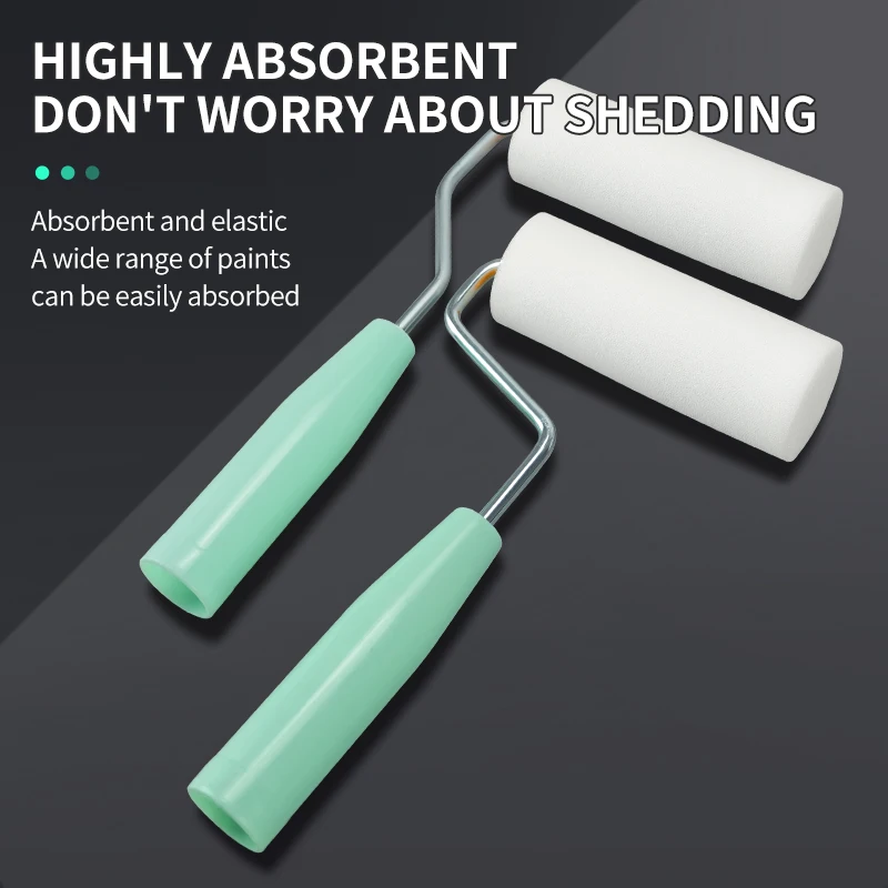 2/4/6-Inch High-Density Sponge Roller Covers 6-Piece Kit - Non-Shedding Streak-Free Paint Set