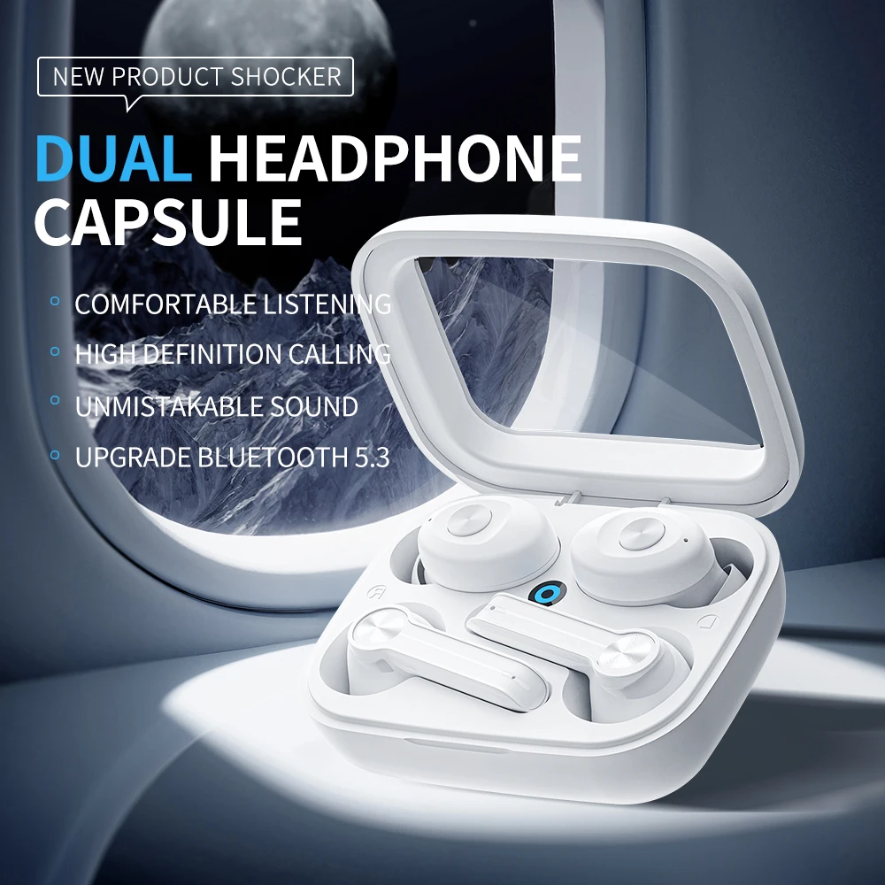 

GEFENIS New XG15 TWS Earphones Dual Earbuds Long Battery Life Fitness Sport True Wireless Earbuds For Gaming Earphones Dual Earp