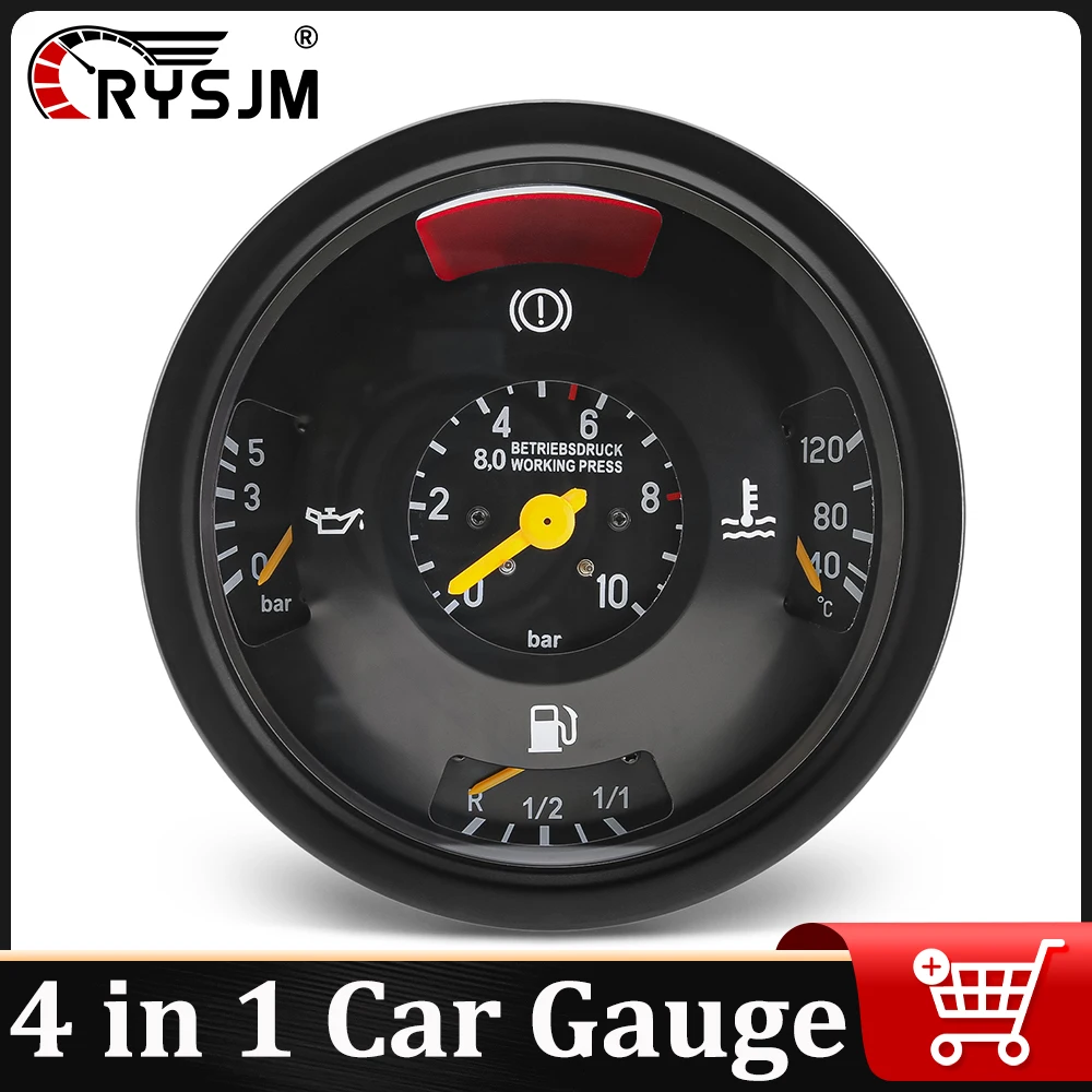 

* 4 in 1 Oil Pressure Water Temp Fuel Gauge 0025405847 Automotive Interior 24V Meter For Benz Heavy-duty Truck Horse Air-cooled